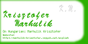 krisztofer marhulik business card